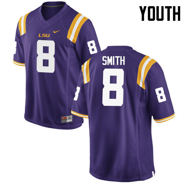 Youth LSU Tigers #8 Saivion Smith College Football Jerseys Game-Purple - Click Image to Close